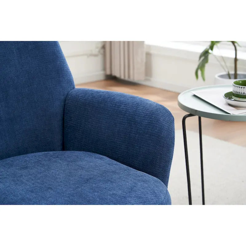 Fauteuil d'appoint pivotant rembourré avec base ronde en fer