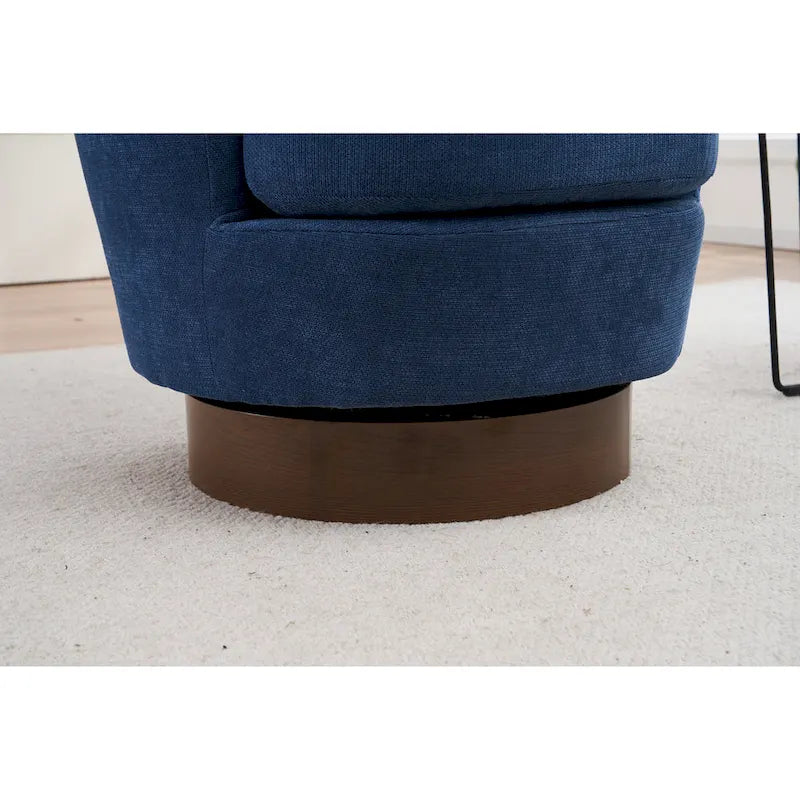 Fauteuil d'appoint pivotant rembourré avec base ronde en fer