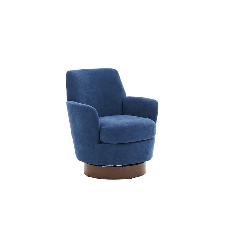 Fauteuil d'appoint pivotant rembourré avec base ronde en fer