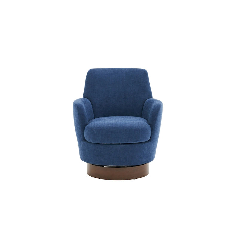 Fauteuil d'appoint pivotant rembourré avec base ronde en fer