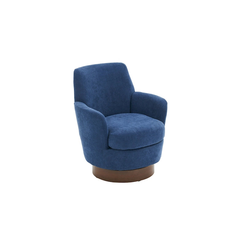 Fauteuil d'appoint pivotant rembourré avec base ronde en fer