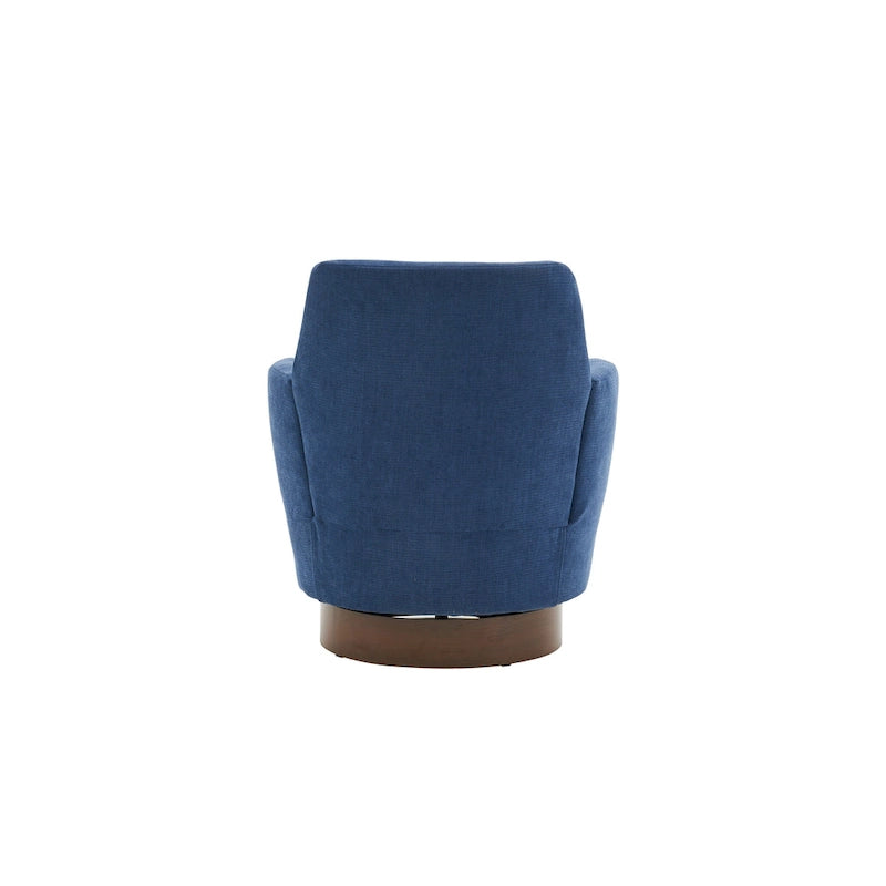 Fauteuil d'appoint pivotant rembourré avec base ronde en fer