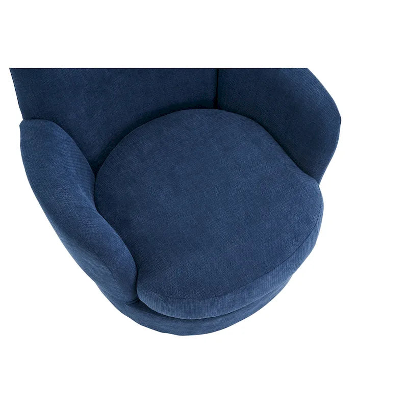 Fauteuil d'appoint pivotant rembourré avec base ronde en fer