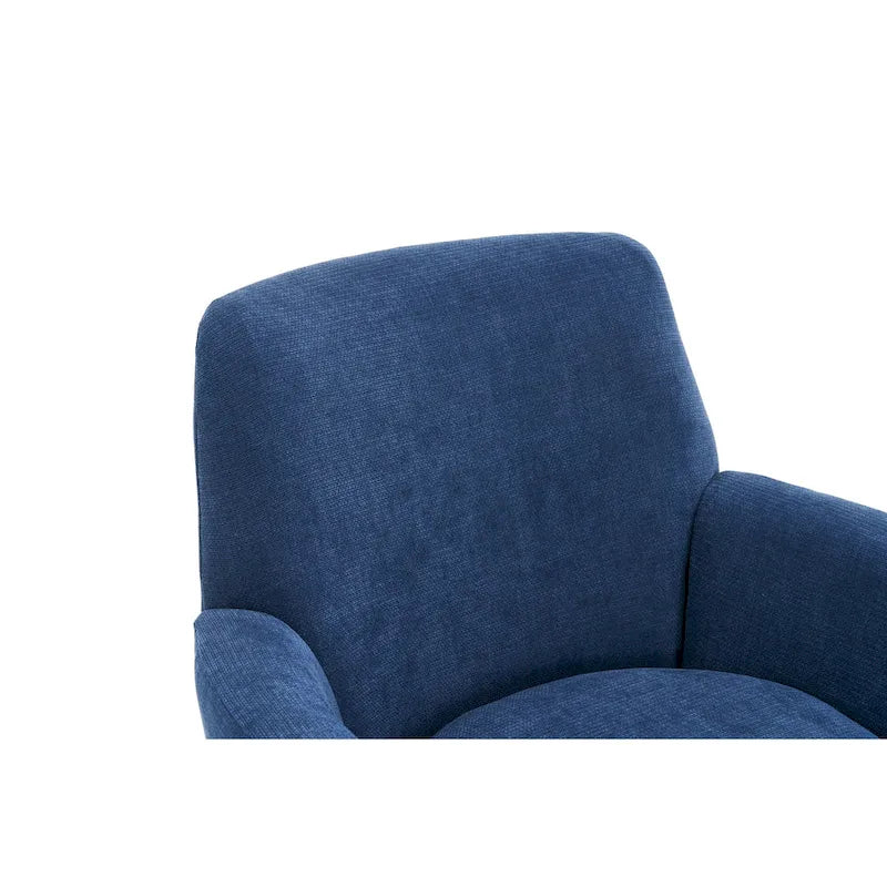 Fauteuil d'appoint pivotant rembourré avec base ronde en fer
