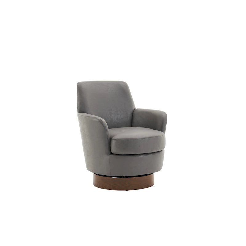 Fauteuil d'appoint pivotant rembourré avec base ronde en fer