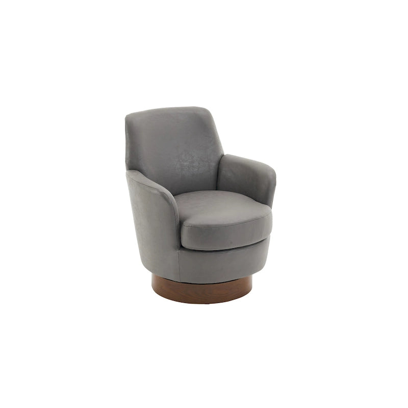 Fauteuil d'appoint pivotant rembourré avec base ronde en fer