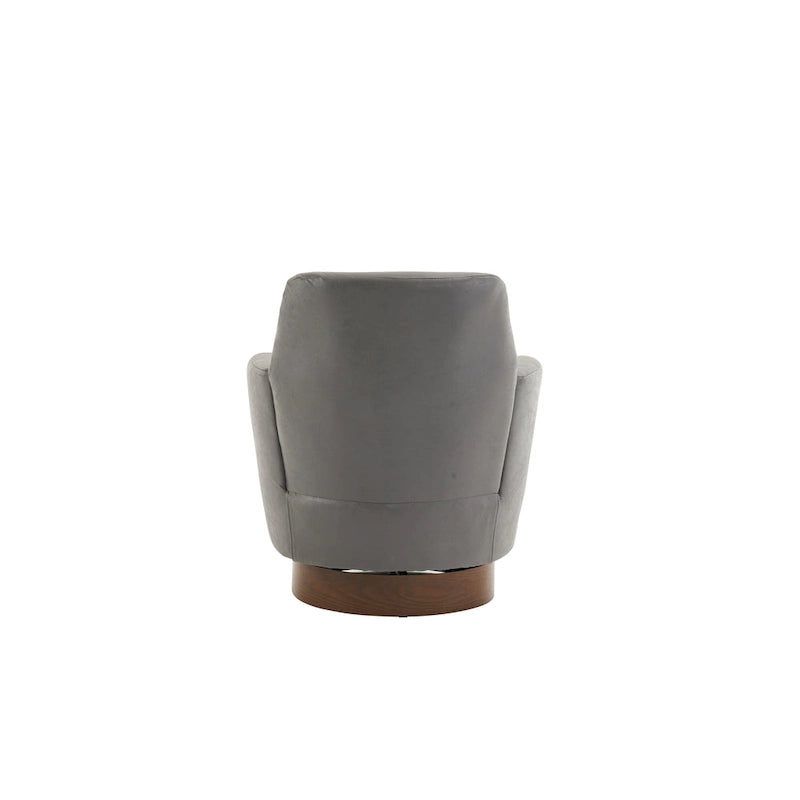 Fauteuil d'appoint pivotant rembourré avec base ronde en fer