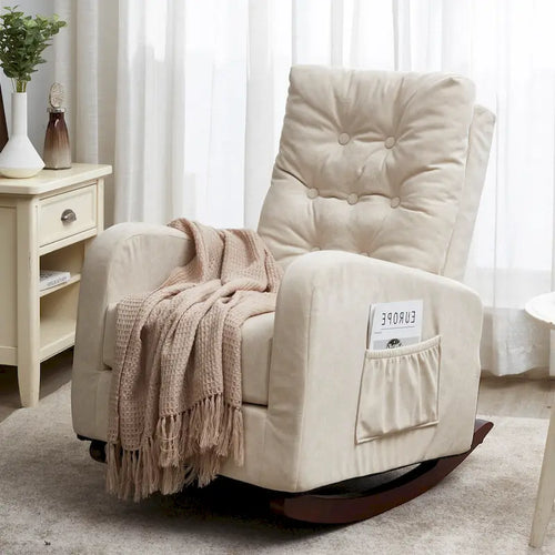 Recliner Sofa Push Back Recliner Chair Adjustable Modern Single Reclining Chair Upholstered Sofa with Pocket Living Room Bedroom