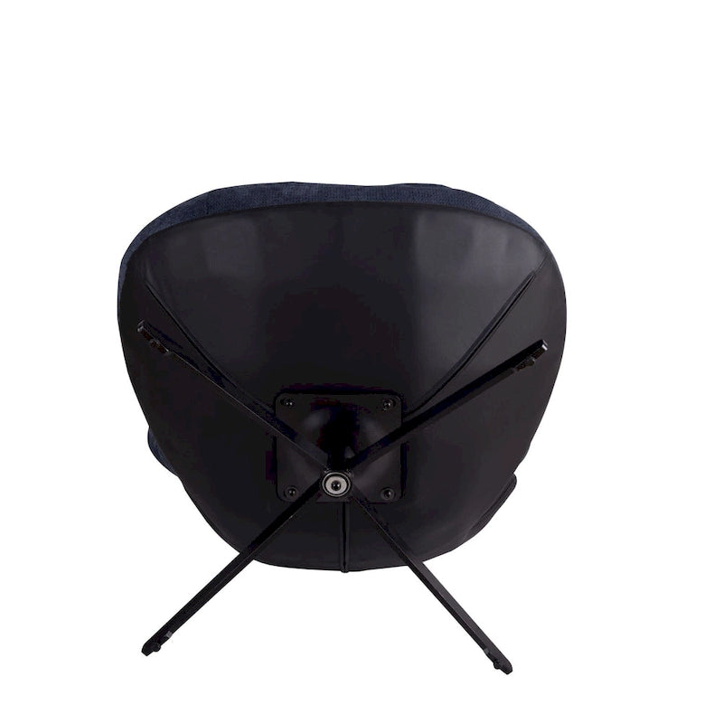 Fauteuil d'appoint pivotant en chenille gris rembourré avec base en métal