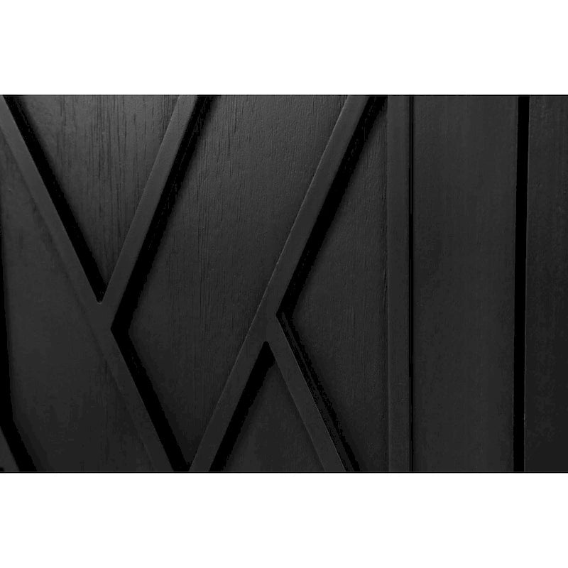 Buffet de salle à manger/crédence en bois massif à 4 portes avec motifs géométriques