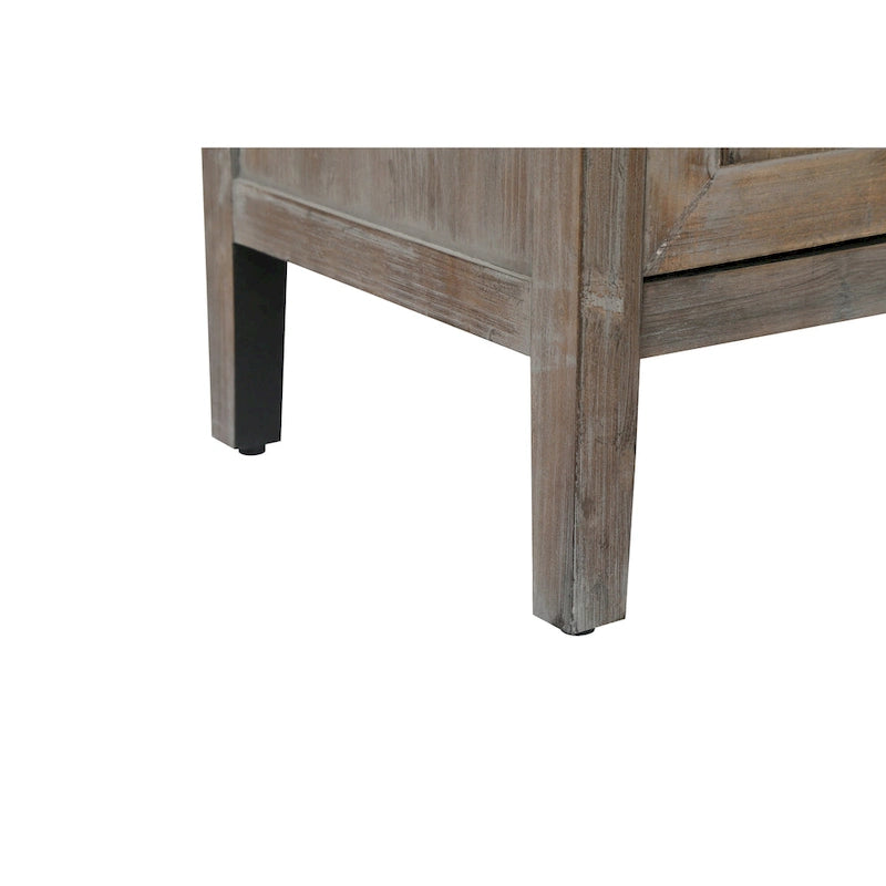 Buffet de salle à manger/crédence en bois massif à 4 portes avec motifs géométriques