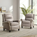 Lot de 2 fauteuils inclinables modernes à assise rembourrée en cuir PU/tissu