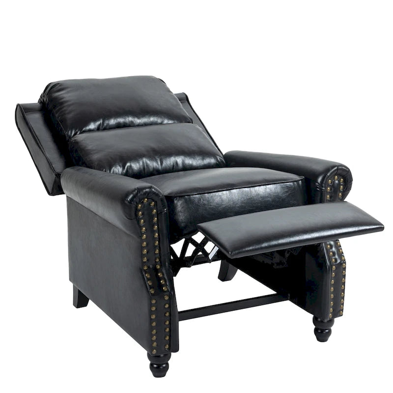 Lot de 2 fauteuils inclinables modernes à assise rembourrée en cuir PU/tissu