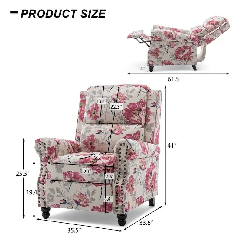 Lot de 2 fauteuils inclinables modernes à assise rembourrée en cuir PU/tissu