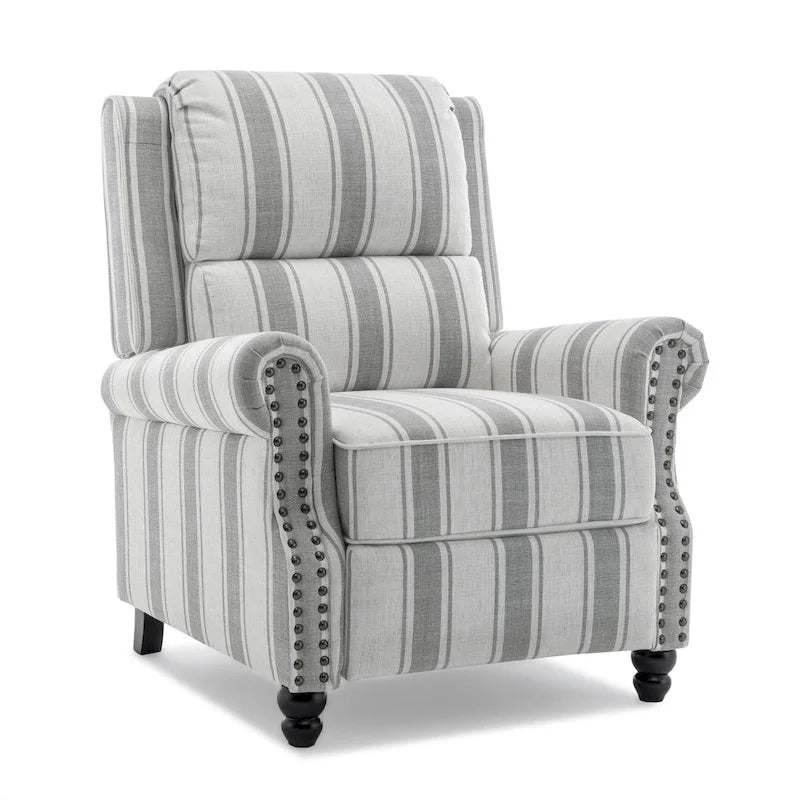 Lot de 2 fauteuils inclinables modernes à assise rembourrée en cuir PU/tissu