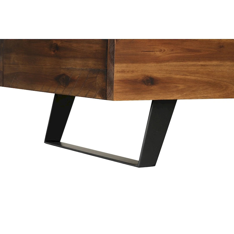 Banc de rangement Broadmore en bois d'acacia de 46 pouces