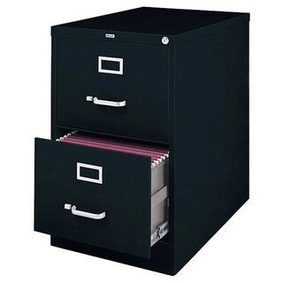 Classeur vertical en acier à 2 tiroirs avec serrure Beige Noir Gris