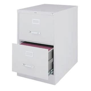 Classeur vertical en acier à 2 tiroirs avec serrure Beige Noir Gris