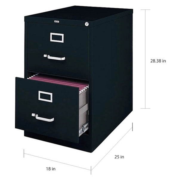 Classeur vertical en acier à 2 tiroirs avec serrure Beige Noir Gris