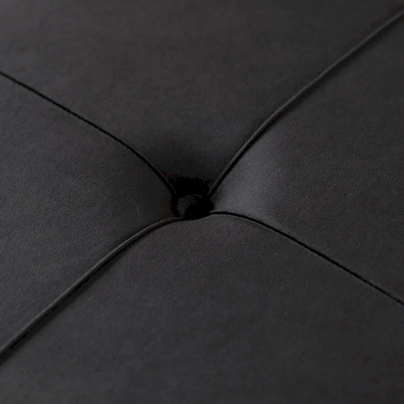 Pouffe rond en velours plissé avec pieds épingle dorés Crème Rose Noir
