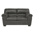 Causeuse en similicuir Slate & Coffee avec coussins moelleux, style moderne