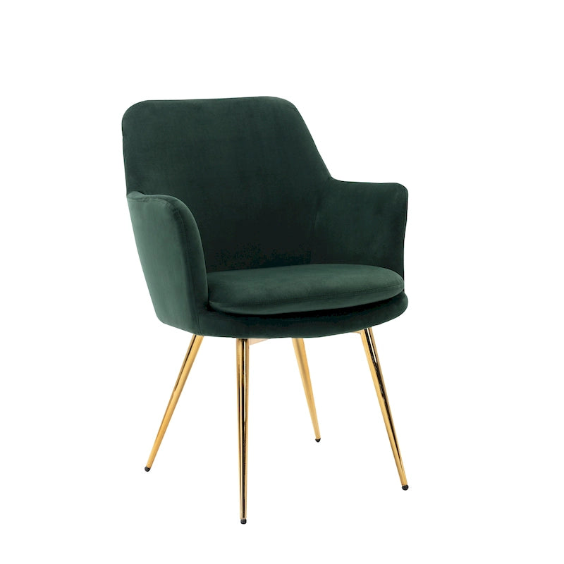Fauteuil d'appoint en velours avec pieds en métal doré bleu