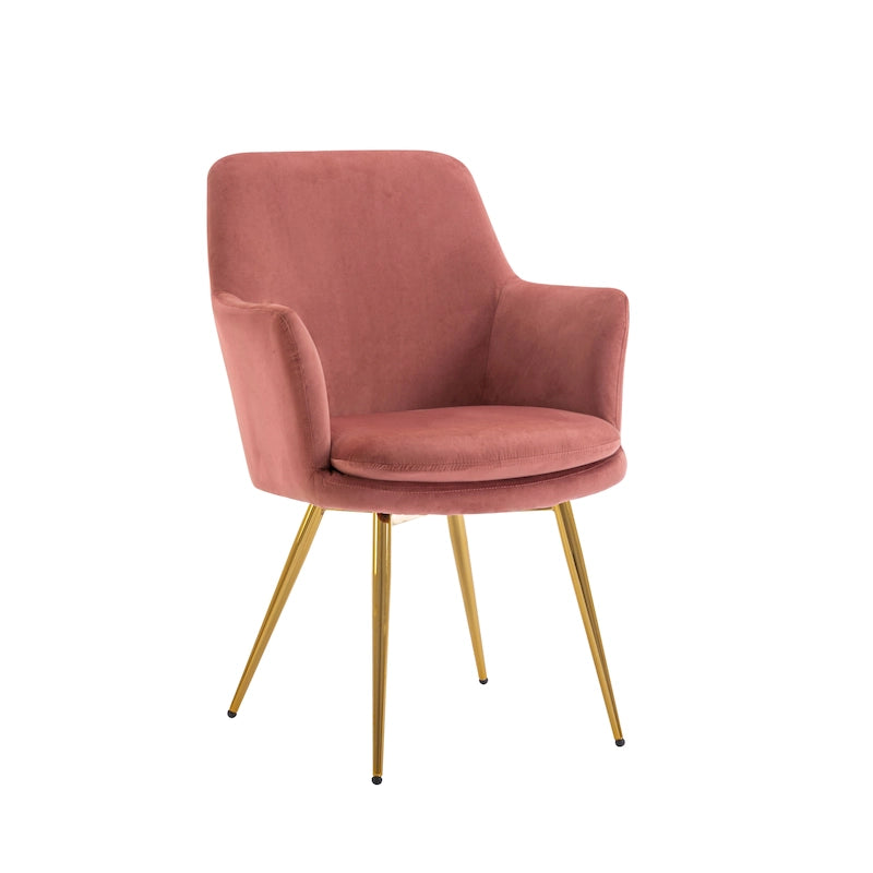 Fauteuil d'appoint en velours avec pieds en métal doré bleu