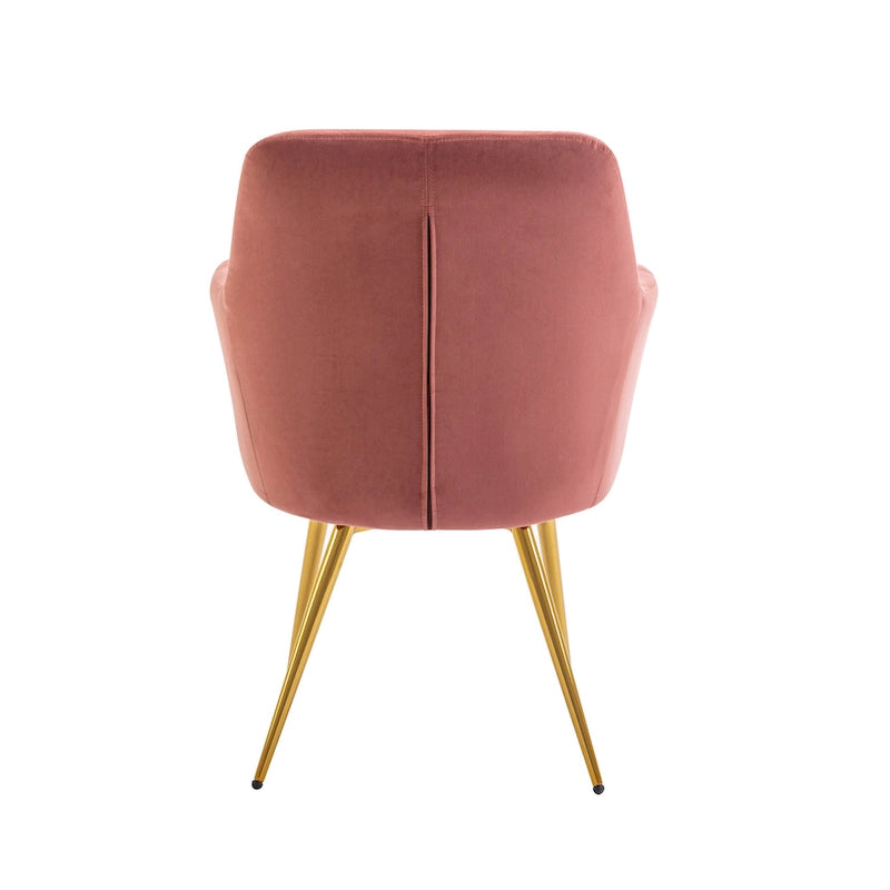 Fauteuil d'appoint en velours avec pieds en métal doré bleu