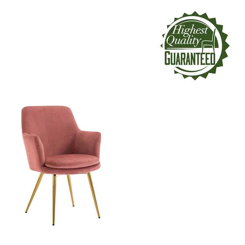Fauteuil d'appoint en velours avec pieds en métal doré bleu