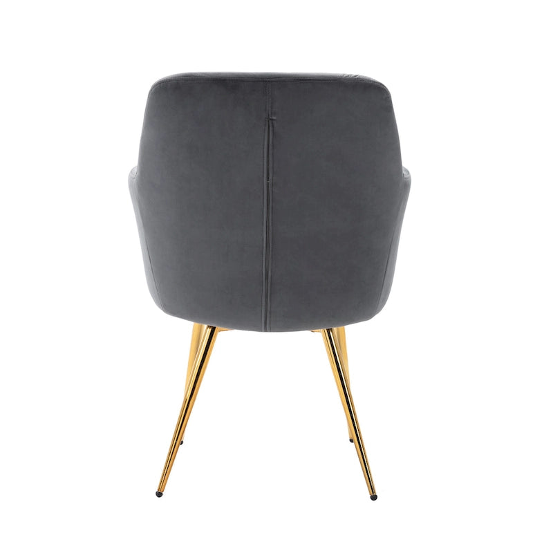 Fauteuil d'appoint en velours avec pieds en métal doré bleu