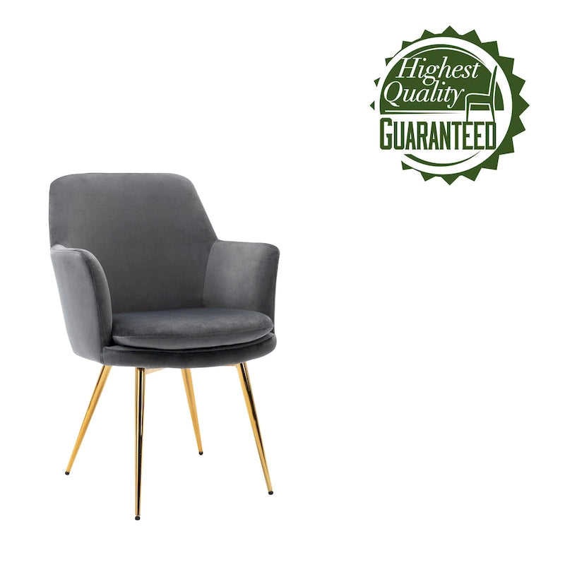 Fauteuil d'appoint en velours avec pieds en métal doré bleu