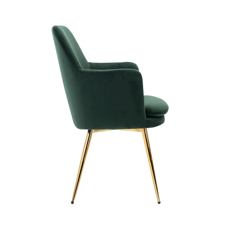 Fauteuil d'appoint en velours avec pieds en métal doré bleu