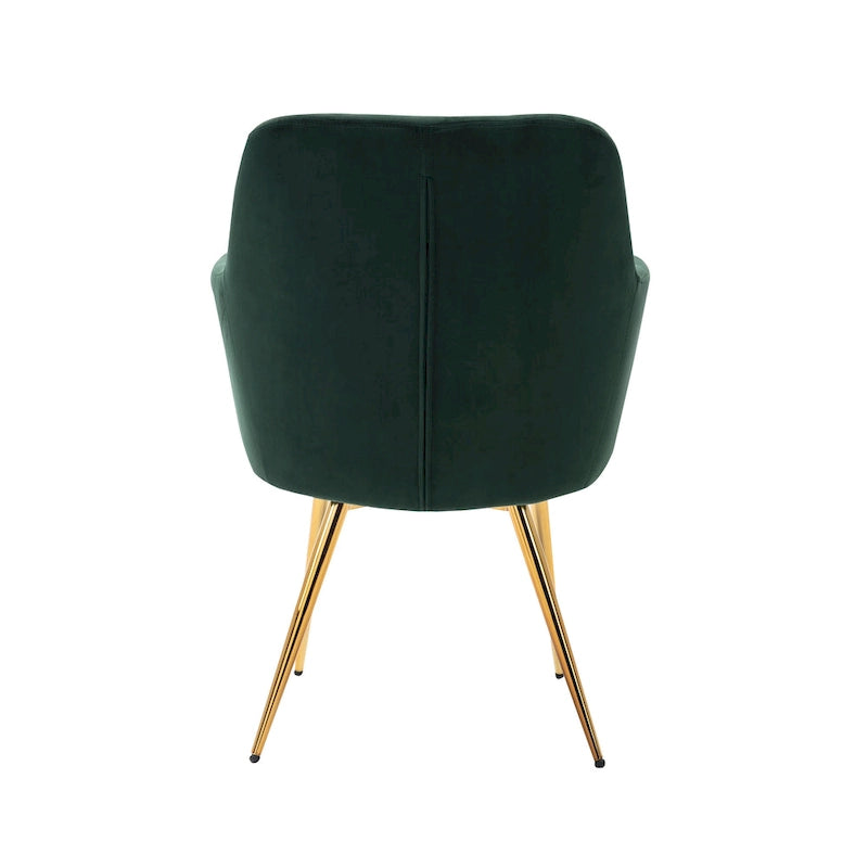 Fauteuil d'appoint en velours avec pieds en métal doré bleu