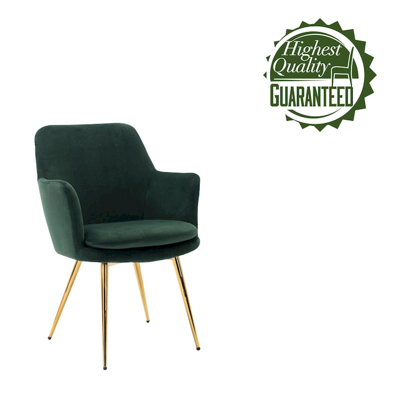 Fauteuil d'appoint en velours avec pieds en métal doré bleu