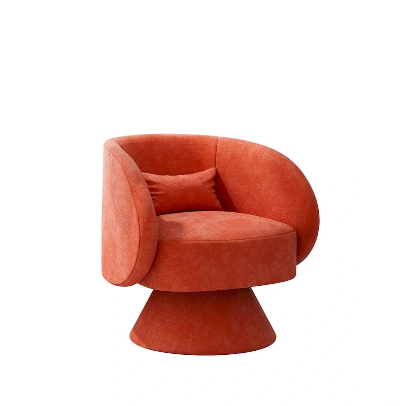 Fauteuil pivotant à 360° en lin avec oreiller