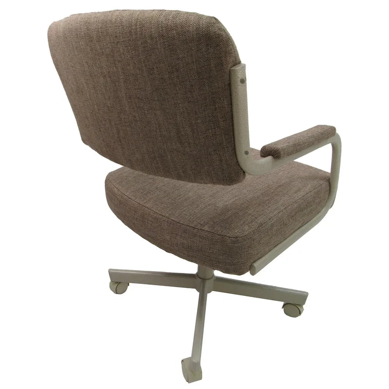 Chaise de salle à manger pivotante rembourrée avec roulettes, cadre thermolaqué