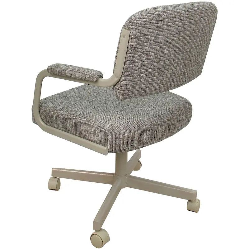 Chaise de salle à manger pivotante rembourrée avec roulettes, cadre thermolaqué