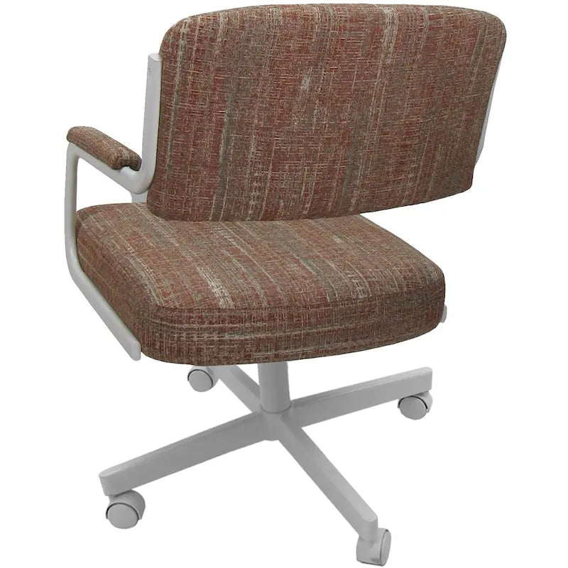 Chaise de salle à manger pivotante rembourrée avec roulettes, cadre thermolaqué