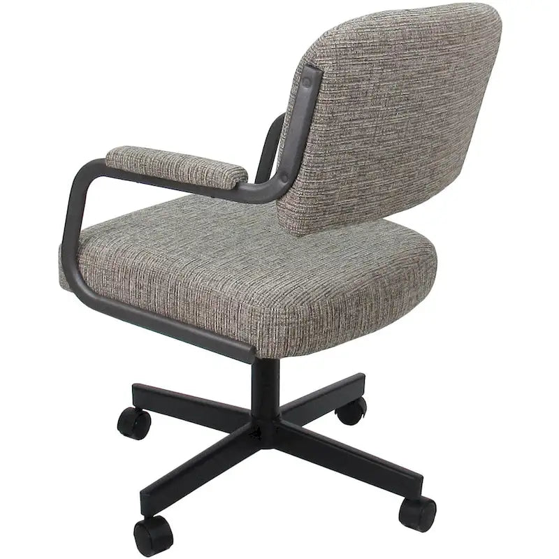 Chaise de salle à manger pivotante rembourrée avec roulettes, cadre thermolaqué