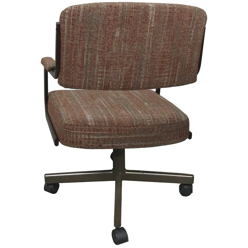 Chaise de salle à manger pivotante rembourrée avec roulettes, cadre thermolaqué