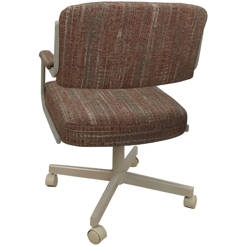Chaise de salle à manger pivotante rembourrée avec roulettes, cadre thermolaqué