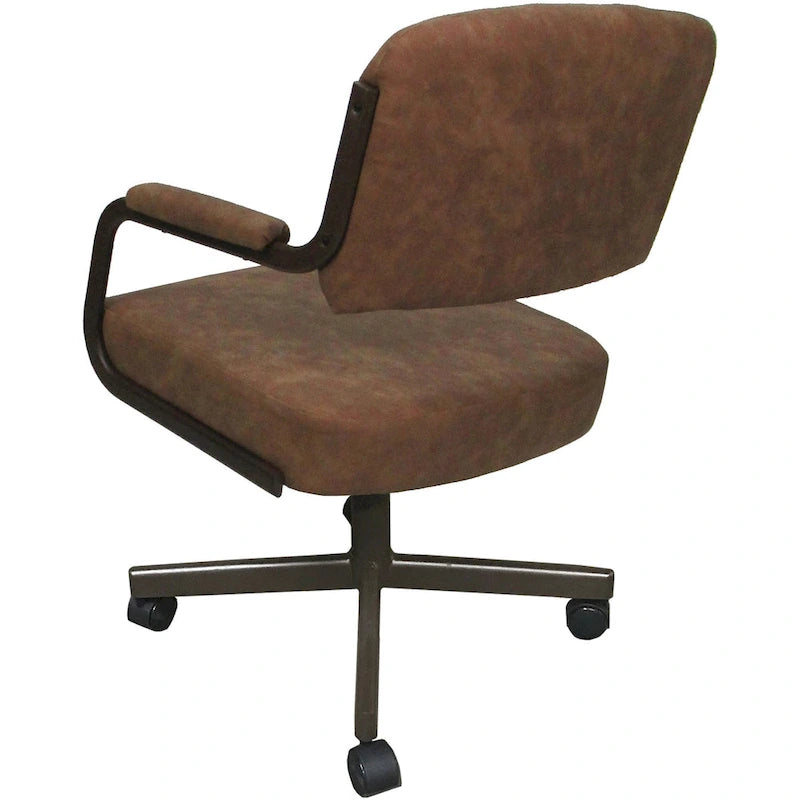 Chaise de salle à manger pivotante rembourrée avec roulettes, cadre thermolaqué