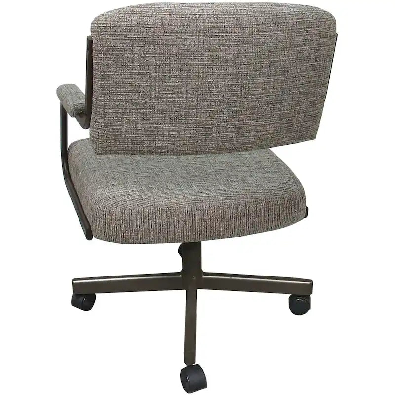 Chaise de salle à manger pivotante rembourrée avec roulettes, cadre thermolaqué