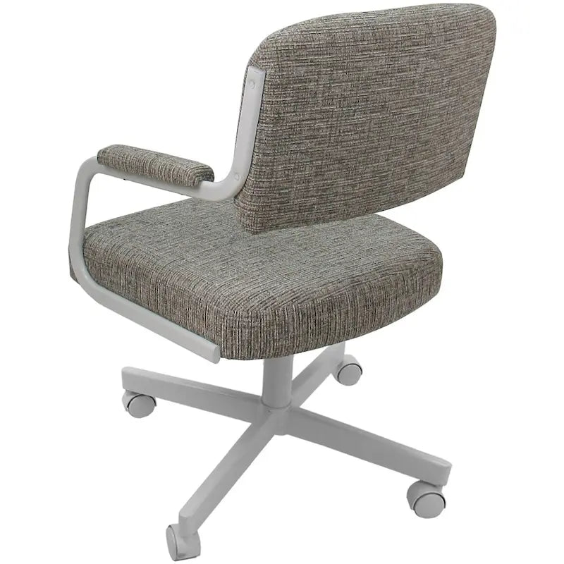 Chaise de salle à manger pivotante rembourrée avec roulettes, cadre thermolaqué