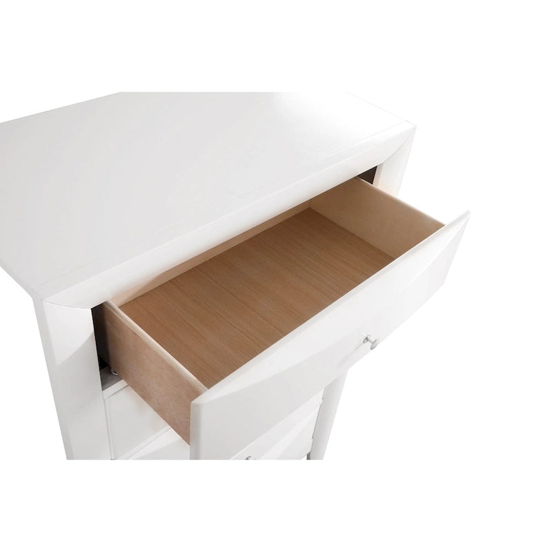 Commode 5 tiroirs pour chambre avec placage en bois véritable multicolore