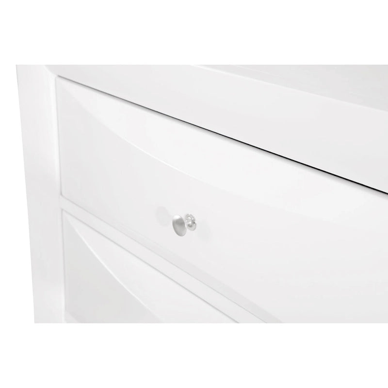 Commode 5 tiroirs pour chambre avec placage en bois véritable multicolore