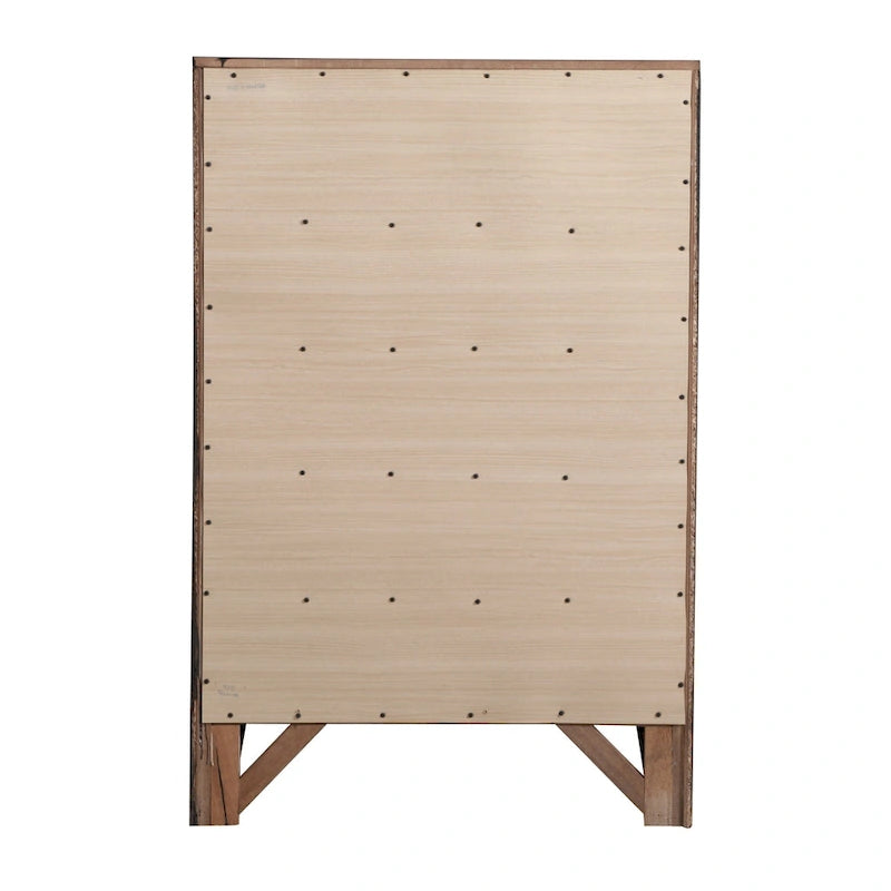 Commode 5 tiroirs pour chambre avec placage en bois véritable multicolore