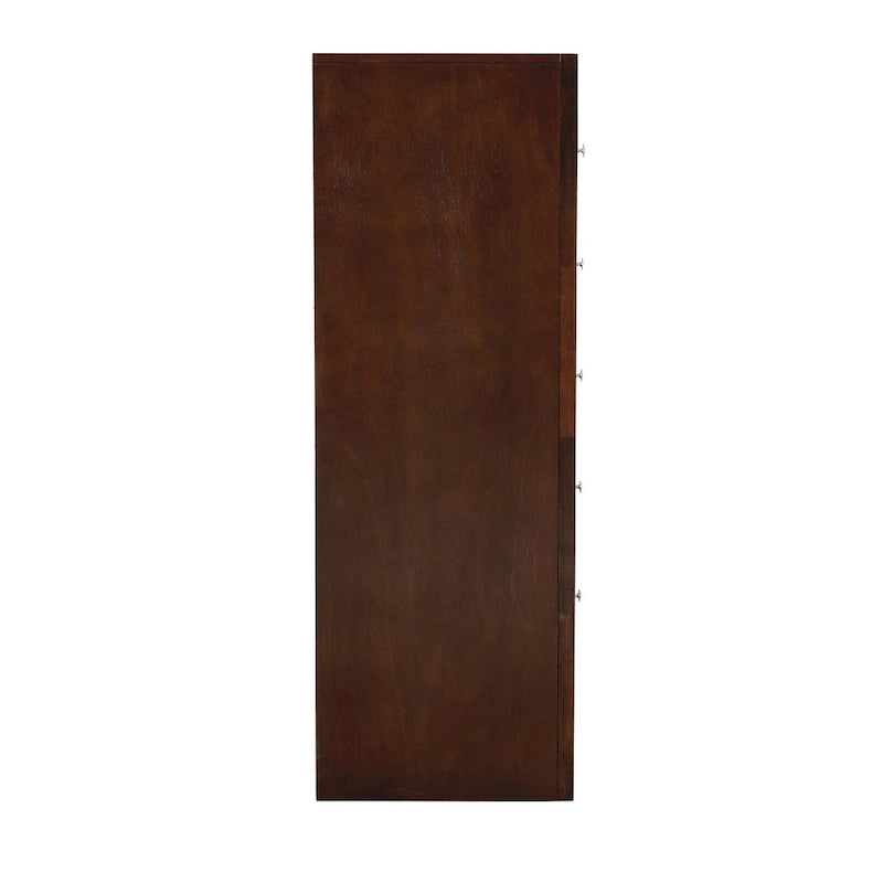 Commode 5 tiroirs pour chambre avec placage en bois véritable multicolore