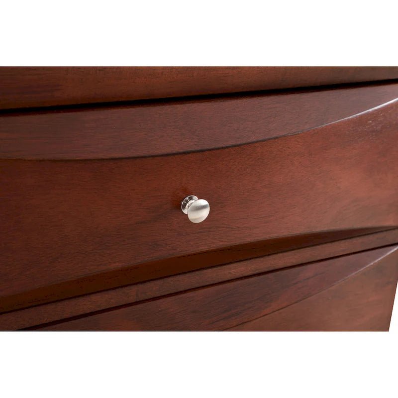Commode 5 tiroirs pour chambre avec placage en bois véritable multicolore