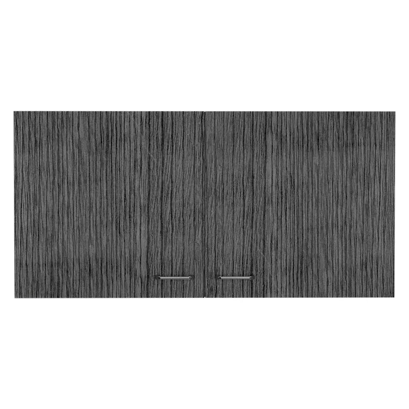 Meuble de rangement mural double porte blanc/noir avec poignées en métal